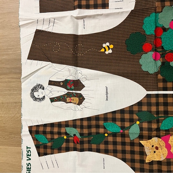 Jackets & Blazers - Vintage Pot Full of Posies Vest Sewing Panel | Cat Floral Cut & Sew